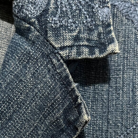 Dressbarn Womens Embroidered Denim Long Jacket 18/20W Artsy Bohemian Indie Folk - Picture 9 of 9